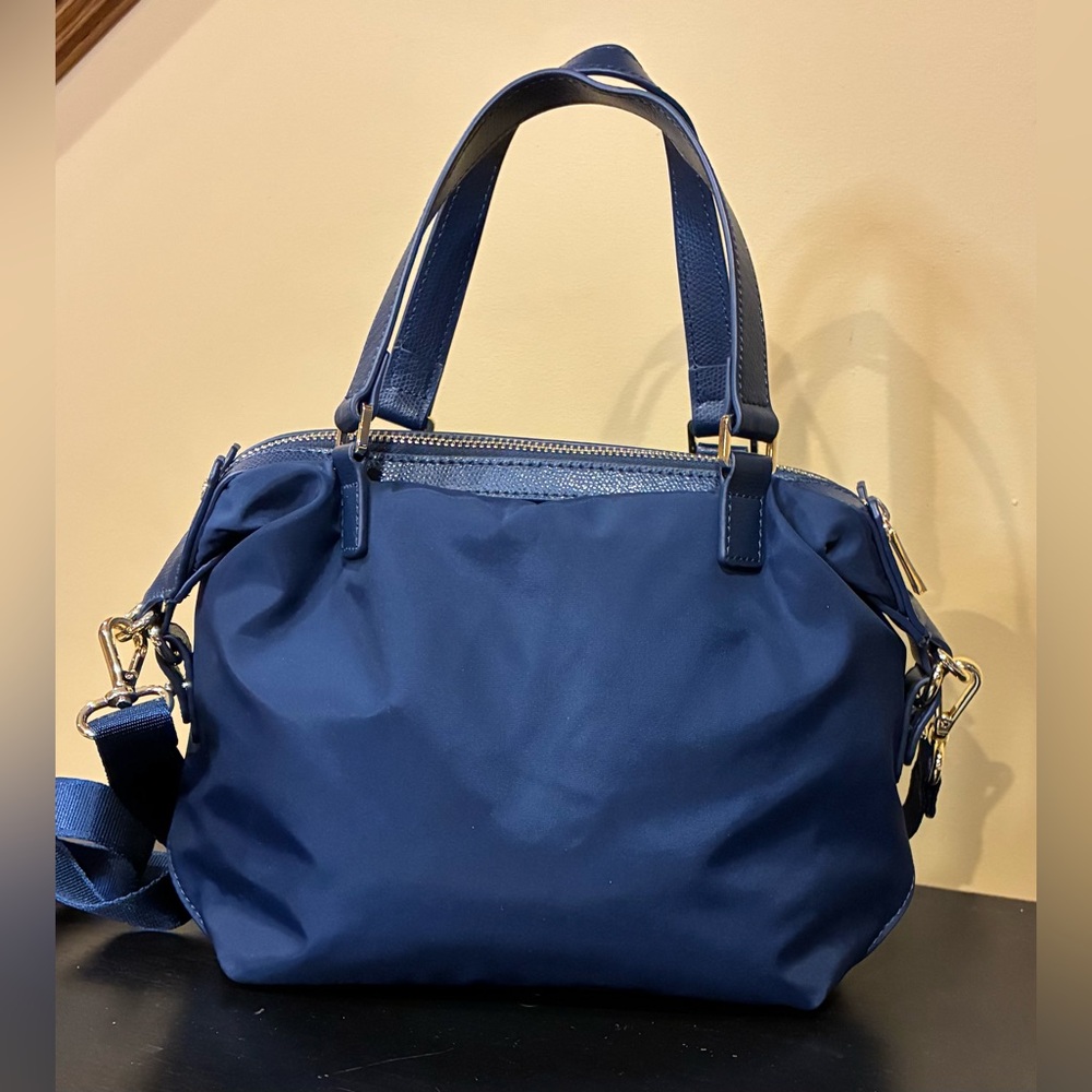 Hedgren Prisma Spectral Handbag Crossbody Double Top Handles Dress Blue  NWOT - Picture 2 of 16